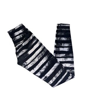 lululemon athletica Black and White Striped Leggings